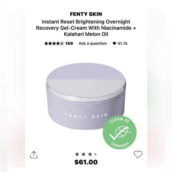 Fenty Skin Instant Reset Brightening Overnight Recovery Gel-Cream - Picture 3 of 3